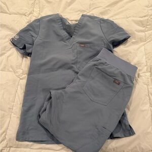 Figs Light Blue Scrub Top